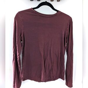 Reitmans Women's Long Sleeve Top - Maroon/ Burgundy - Size US M